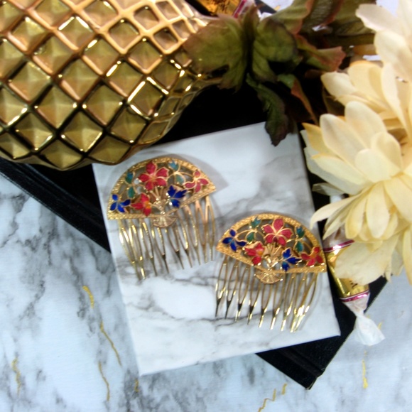 Accessories - Retro Cloisonne Hair Combs/Pins
